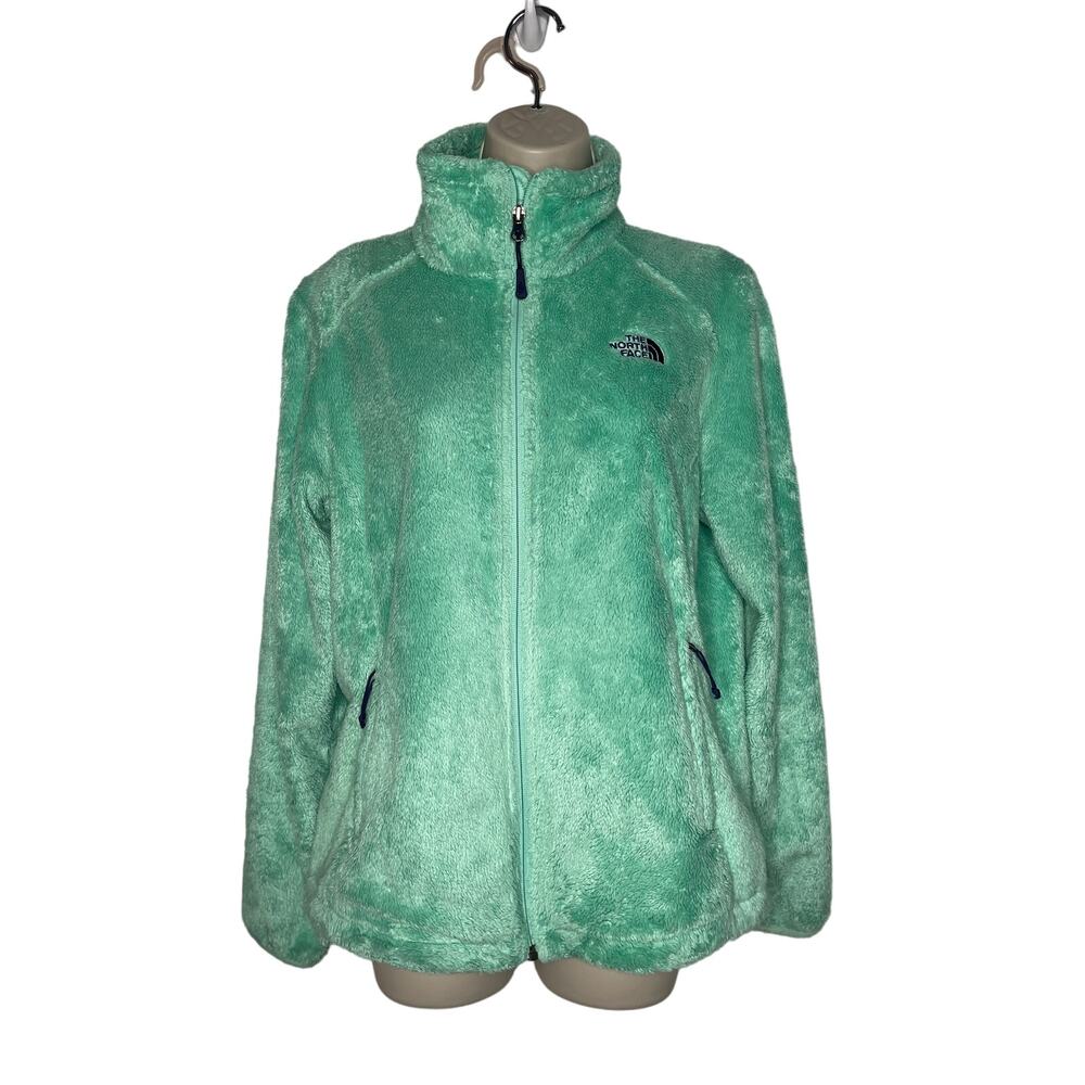 The North Face Osito Fleece Jacket Women's M Soft Cozy Fuzzy Full Zip Green